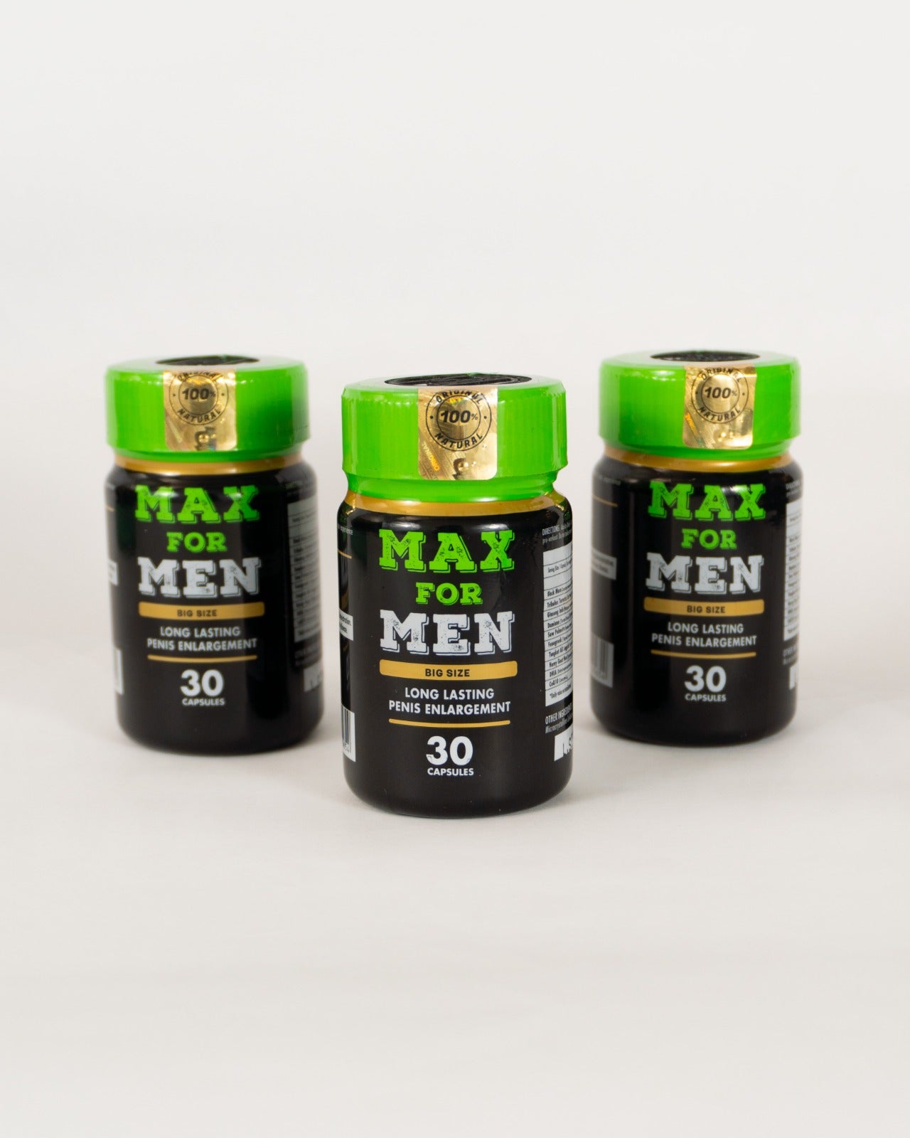 Max for men capsules x 30: Ideal por sus componentes naturales para agrandar el pene y mejorar la producción de esperma.