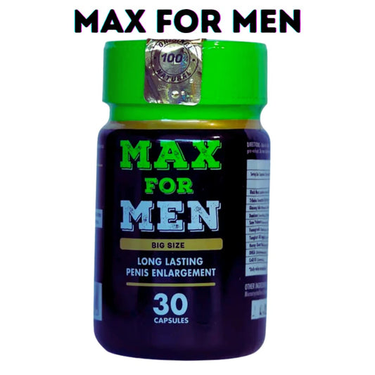 Max for men capsules x 30: Ideal por sus componentes naturales para agrandar el pene y mejorar la producción de esperma.